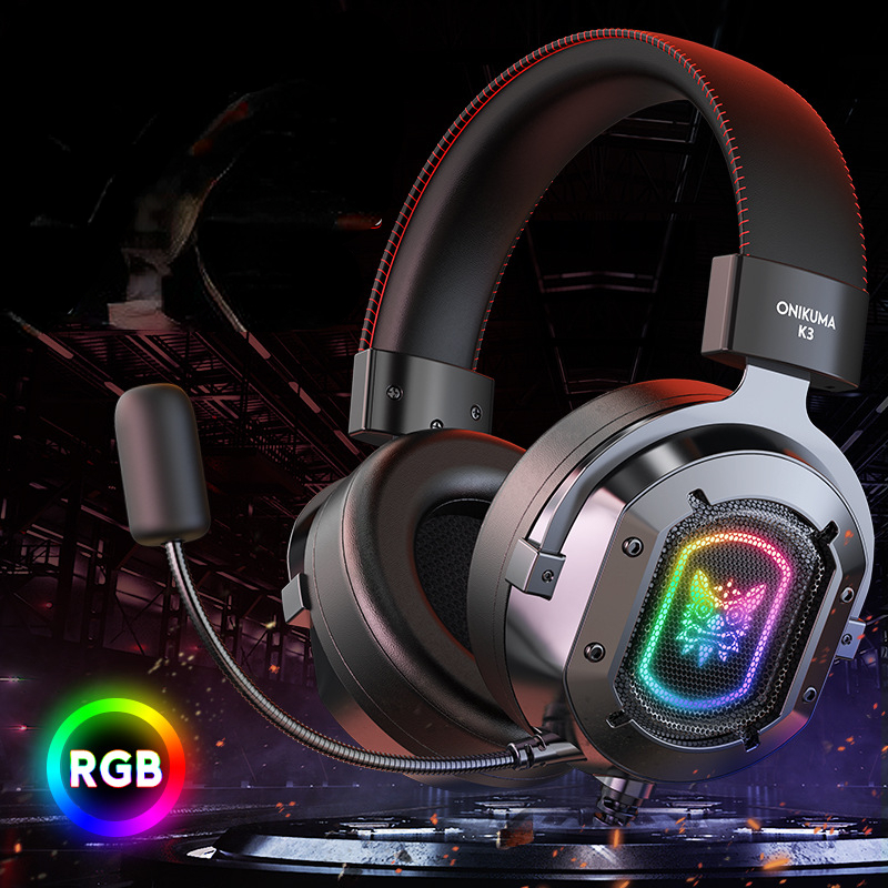 Gaming Headset Rgb - Onikuma k3 게이머 RGB 유선 헤드폰,